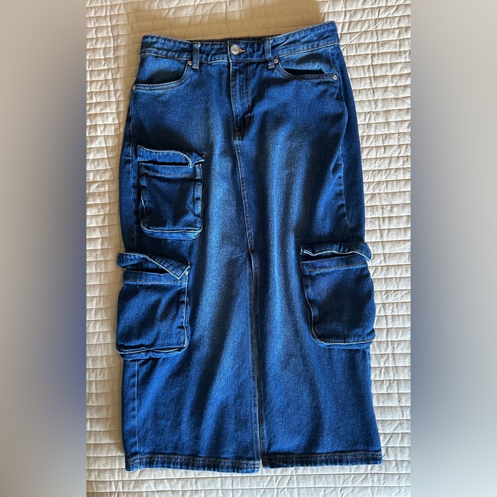 Aeropostale Blue Denim Cargo Skirt